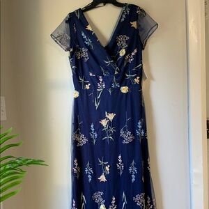 Leslie Fay Navy Maxi Dress